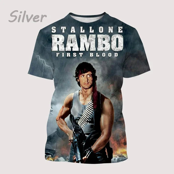 Sylvester Stallone Legend T-Shirt - 3D Printed Casual Movie Tee for Men and Women-6-Asian-XXL-