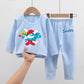 Anime Smurfs Kids Pajama Set - Long Sleeve Thicken Sleepwear Tops Pants, Cartoon Nightwear Retro Movie Gift-LJL 27-LJL 98-150-