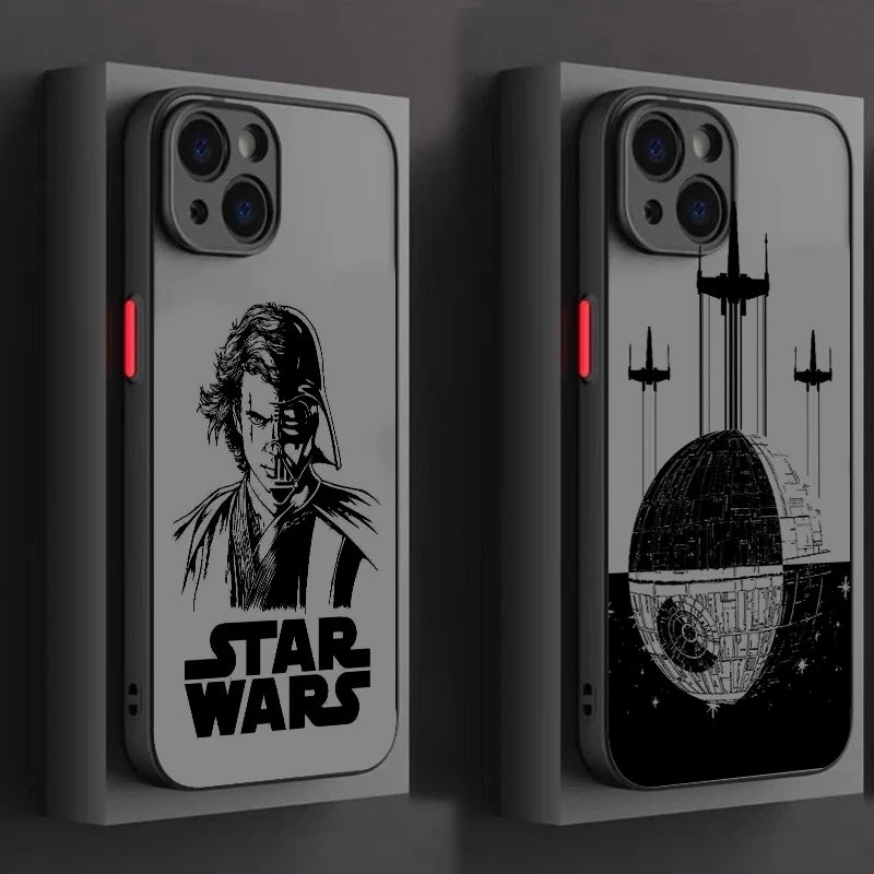 Disney Star Wars Battleship Frosted Translucent Case for iPhone 15 14 13 - Soft, Protective, Mini Cover-