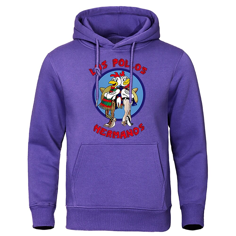 Los Pollos Hermanos Letter Print Men's Hoodie - Oversized-purple-XXL-