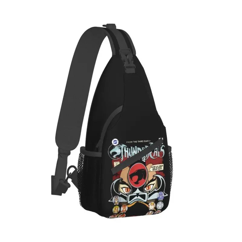 Thundercats Sling Bag - Anime Chest Backpack - Hi-Man Crossbody Travel Daypack-