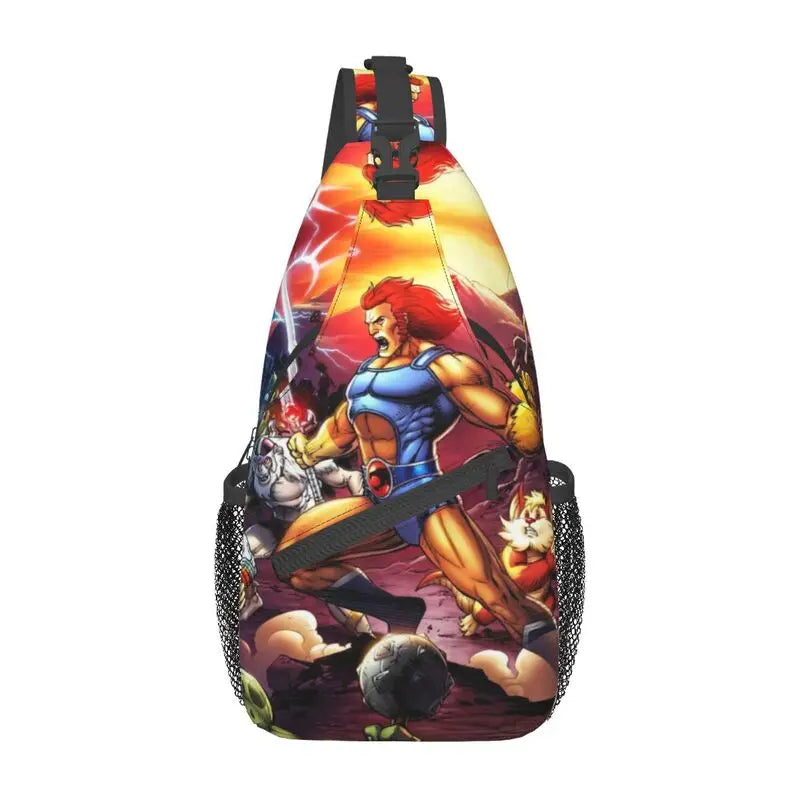 Thundercats Sling Bag - Anime Chest Backpack - Hi-Man Crossbody Travel Daypack-9-39x19x9cm-