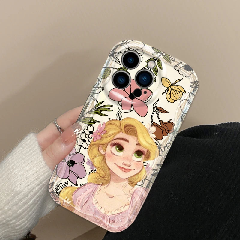 Disney Rapunzel Cute Phone Case for iPhone 15 14 13 12 11 - Wave Oil Funda Cover-