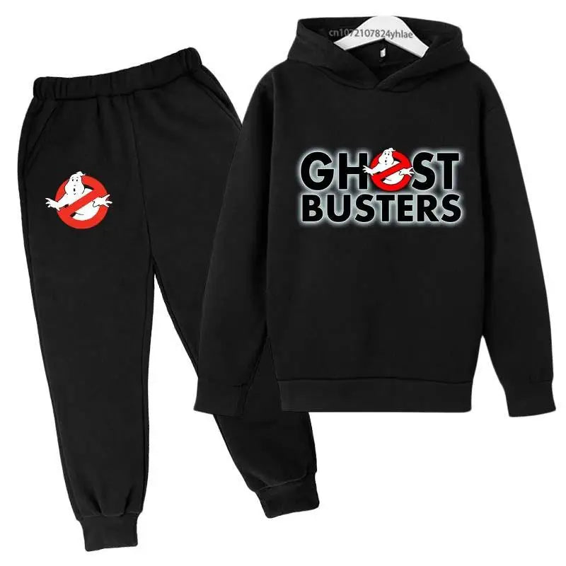 Ghostbusters Kids Cartoon Print Hoodie + Jogging Pants Tracksuit - Ages 2-13 Years-hhei-160-