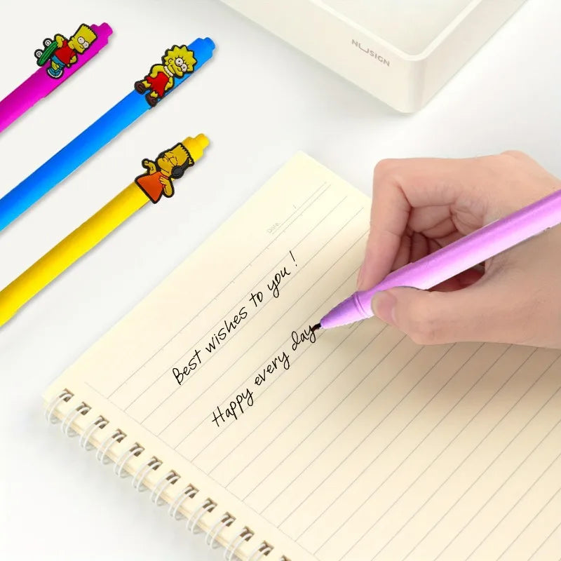 Simpsons Cartoon Neutral Pens - Creative Stationery Set - Ideal Gift for Students, Friends, or Coworkers-4PCS-set-