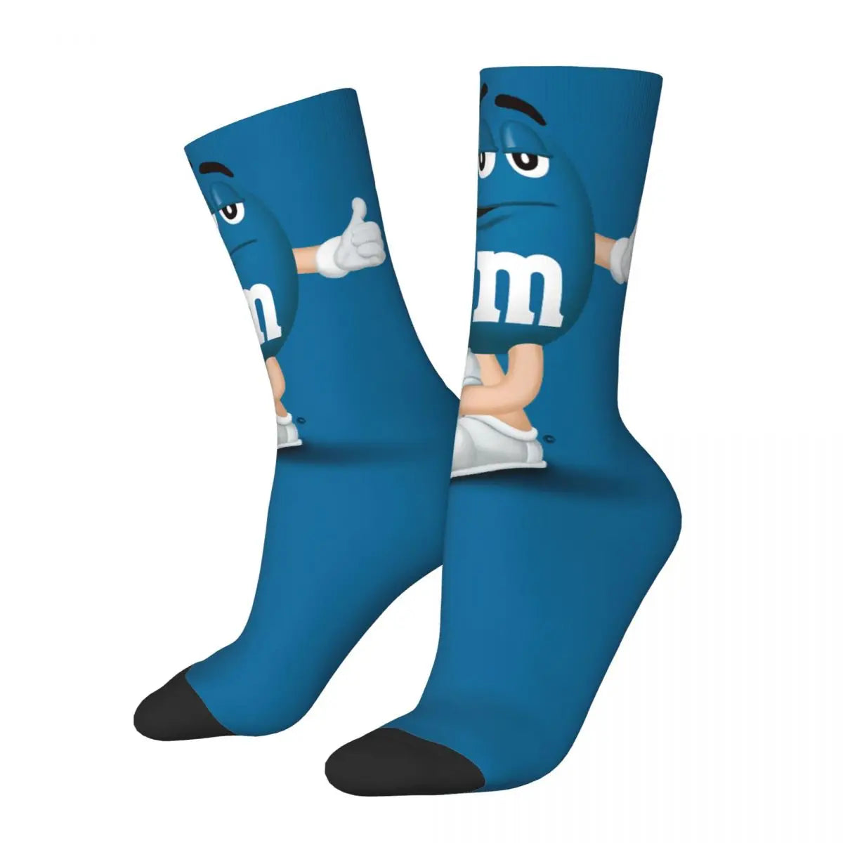 M Chocolate Candy Character Socks - Funny Men's Vintage Harajuku - Hip Hop Novelty Seamless Crew Crazy Gift-4-One Size-