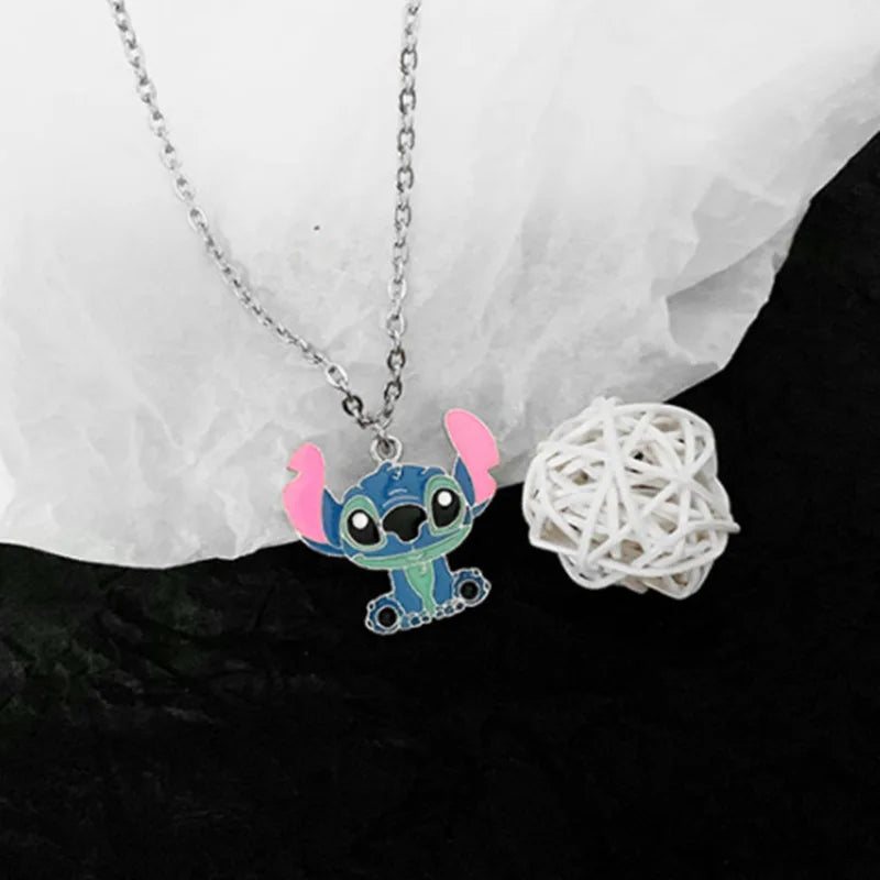 Lilo & Stitch Metal Necklace - Cartoon Anime Character Pendant Kids Retro Hip-Hop Jewelry Gift-A-