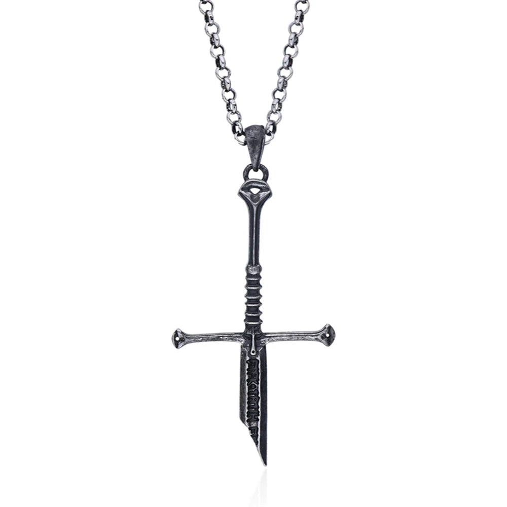 Catuni Broken Sword Necklace - Lord of The Rings Pendant - Flame of the West Movie Jewelry - Gift for Fans-N508-