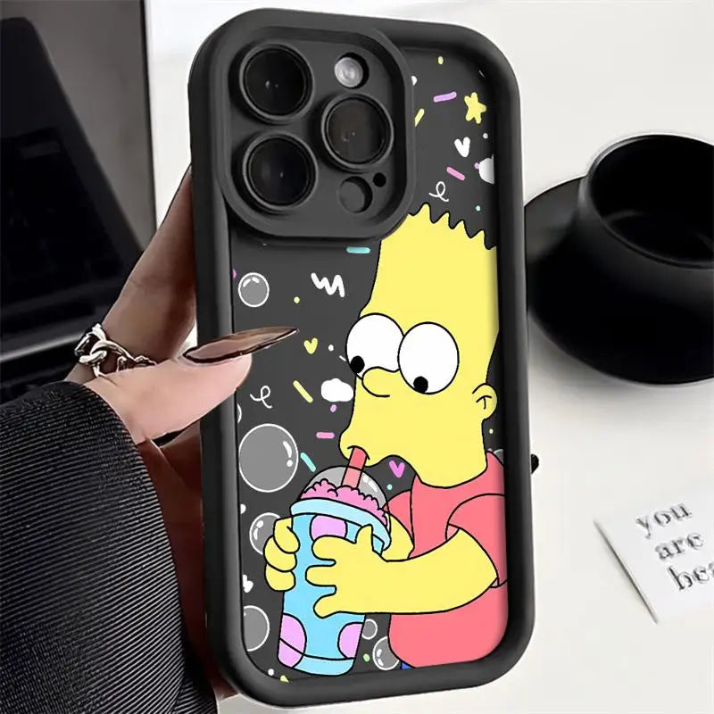 Simpsons Case for Apple iPhone 11 15 Pro Max 14 Plus 13 12 - Shockproof Protective Shell, Silicone Cover-UUANA02-for iPhone 14ProMax-