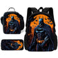 Child Superhero Batmans School Backpack with Lunch Bags ,Pencil Bags ,School Bags for Boys Girls Best Gift-TZ-212X22A4-