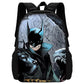 Super B-BatmanS-Logo Child School Backpack with Lunch Bags ,Pencil Bags ,School Bags for Boys Girls Best Gift-XHOO1-SB-172-A6-