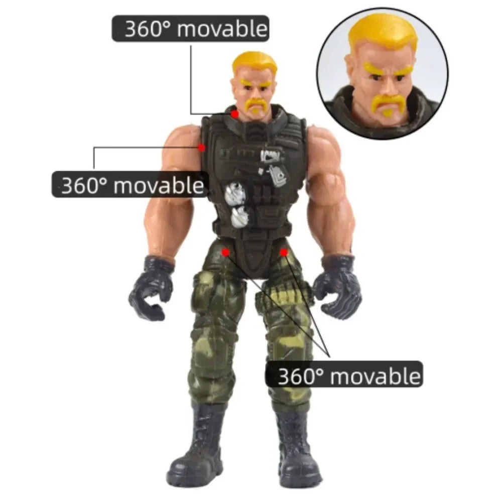 6pcs Elite Force Military Action Figure Set - Retro 90s Toy Gift for Kids & Collectors-