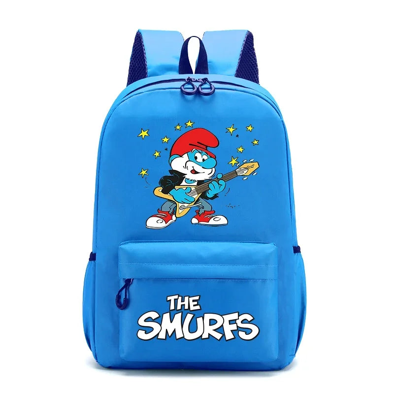 Smurfs Cartoon Kids School Backpack - Retro Laptop Rucksack, Teen Student Bag for Travel or Office Use, Anime Gift-LJL 22-LJL 33-Z-40x26x12cm-