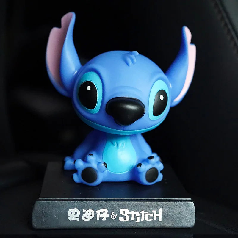 Disney Stitch Bobblehead Doll - Car Ornaments for Fans - Auto Interior Decor Model-lan weixiao shidizai-