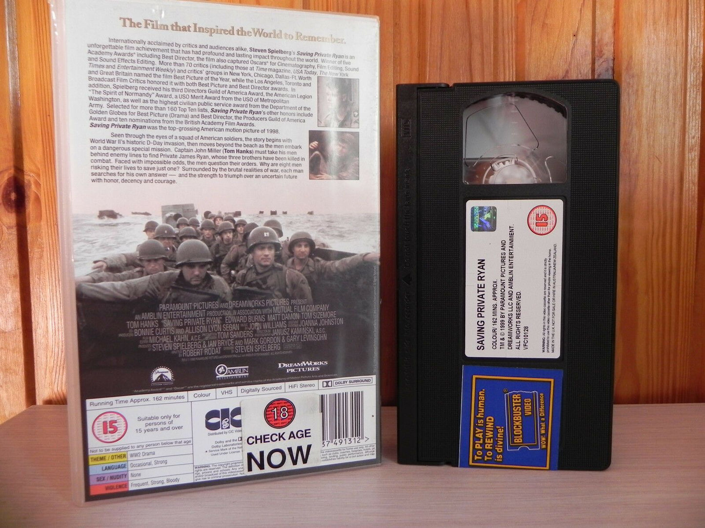 SAVING PRIVATE RYAN - 1999 Release - Ex-Rental - Mel Gibson - World War 2 - VHS-