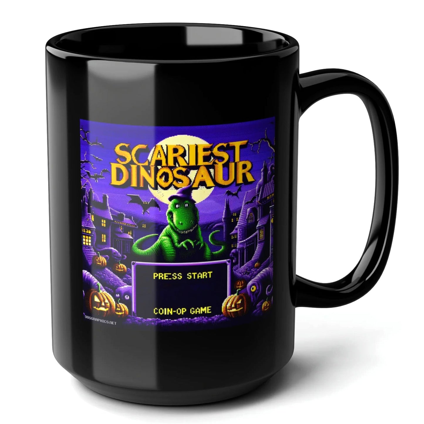 Scariest Dinosaurs Black Mug (15oz) - arcade games machines-15oz-