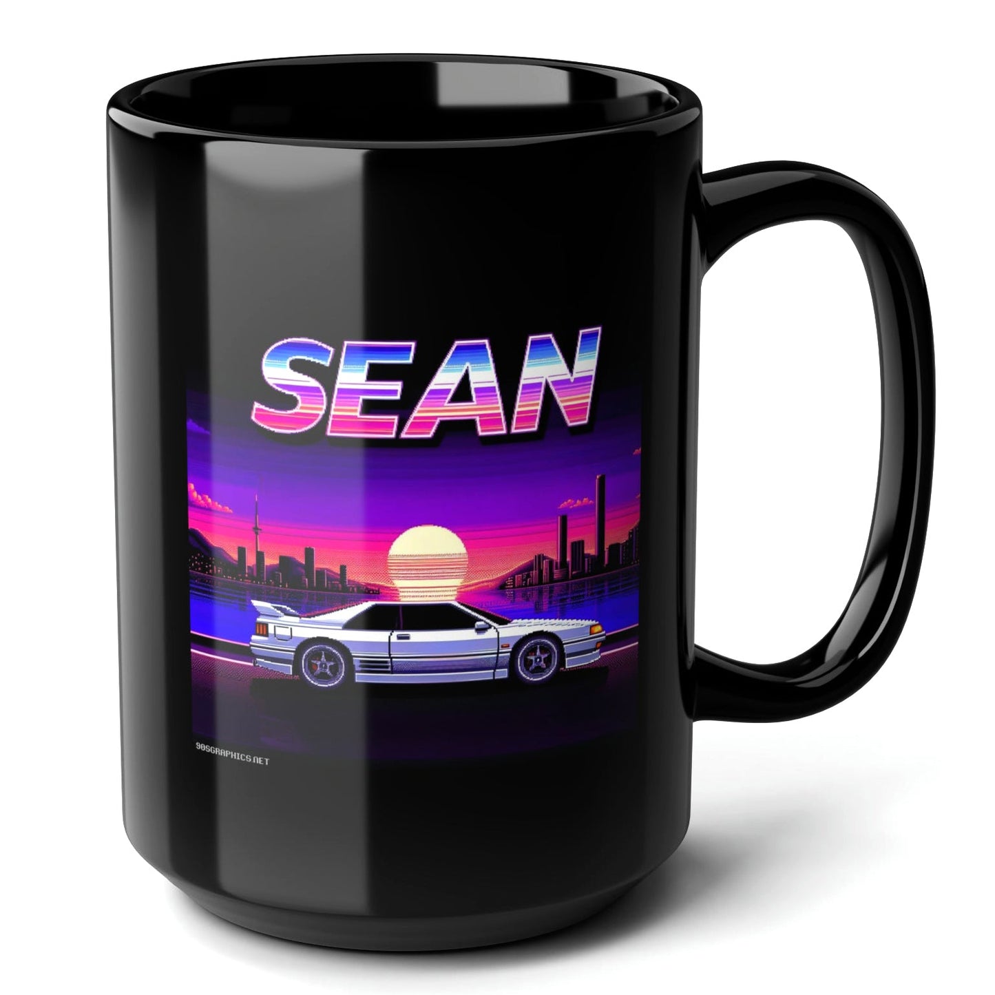 SEAN Black Mug, (15oz) - personalized name gifts for Sean-15oz-