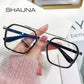 SHAUNA Retro Anti-Blue Light Square Glasses Frame Brand Designer Ins Popular Optical Eyeglasses Frames-