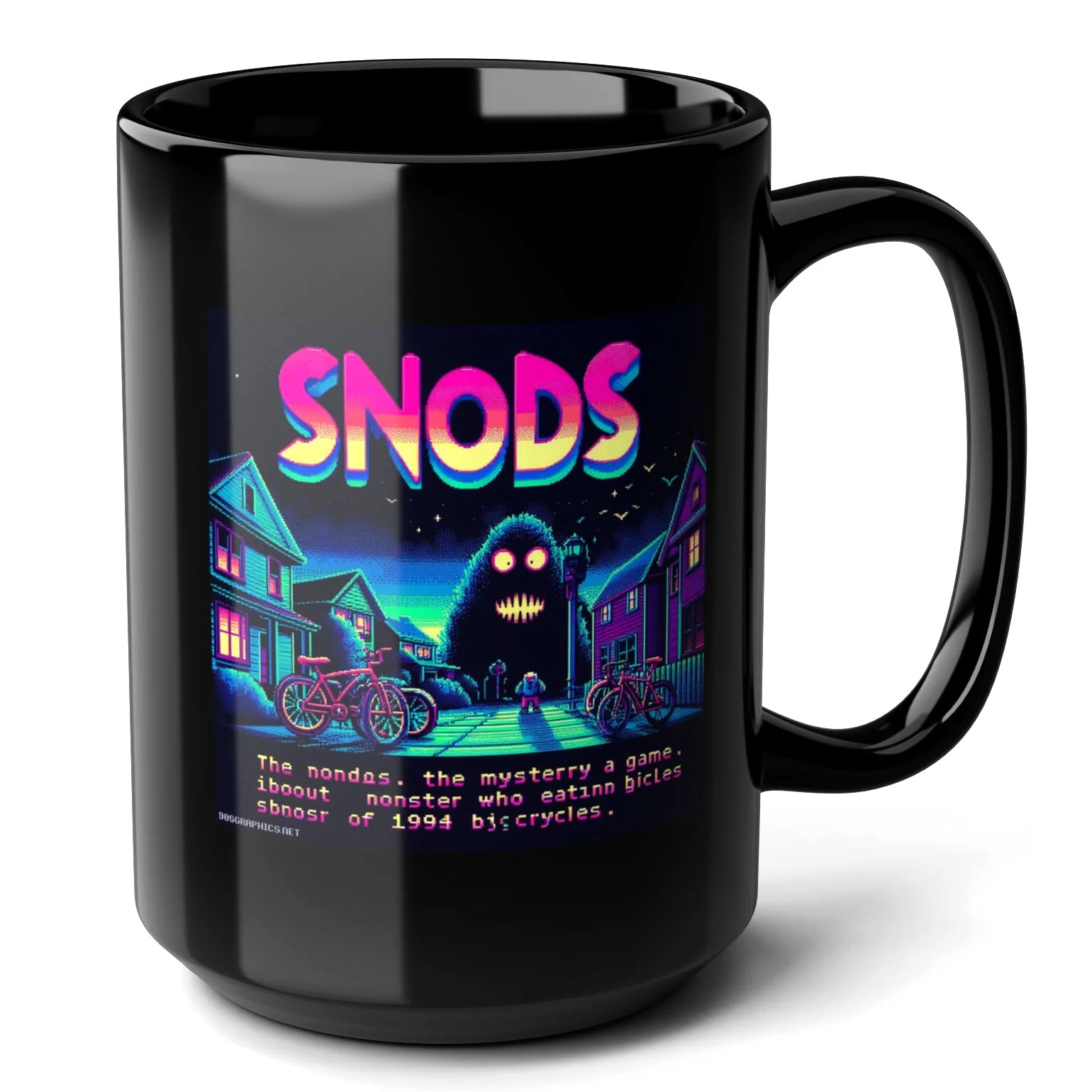 Snods Black Mug (15oz) - arcade video games-15oz-