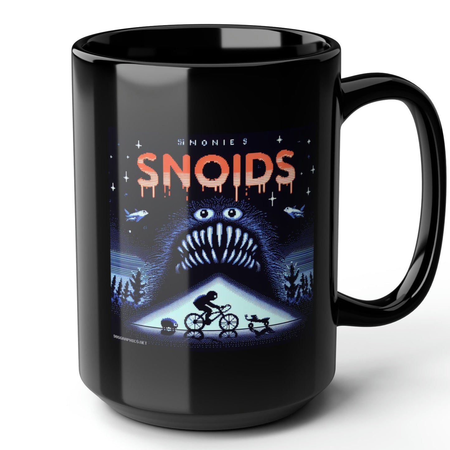 Snoids Black Mug (15oz) - best arcade games-15oz-