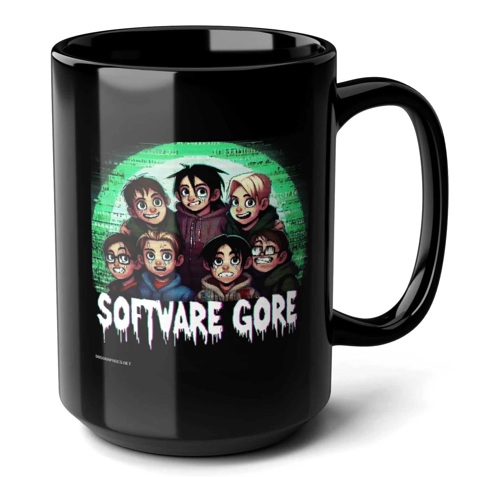 Software Gore Black Mug (15oz) - amusement arcade-15oz-