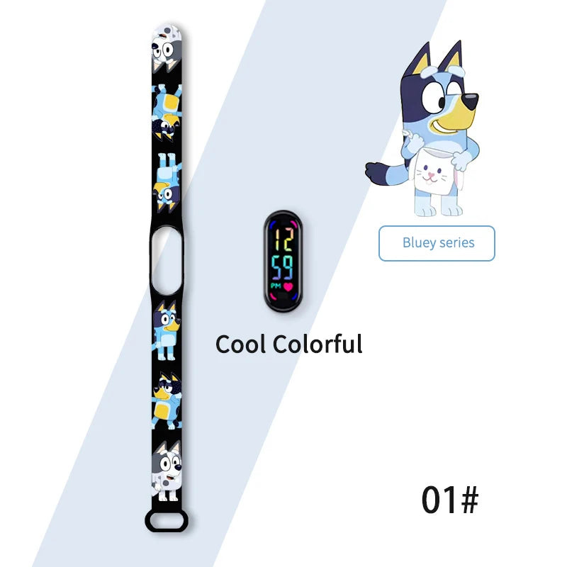 Bluey & Bingo Watch - Colorful Printed Cartoon Electronic Watch - Waterproof Anime Toy - Perfect for Kids’ Gifts-1-