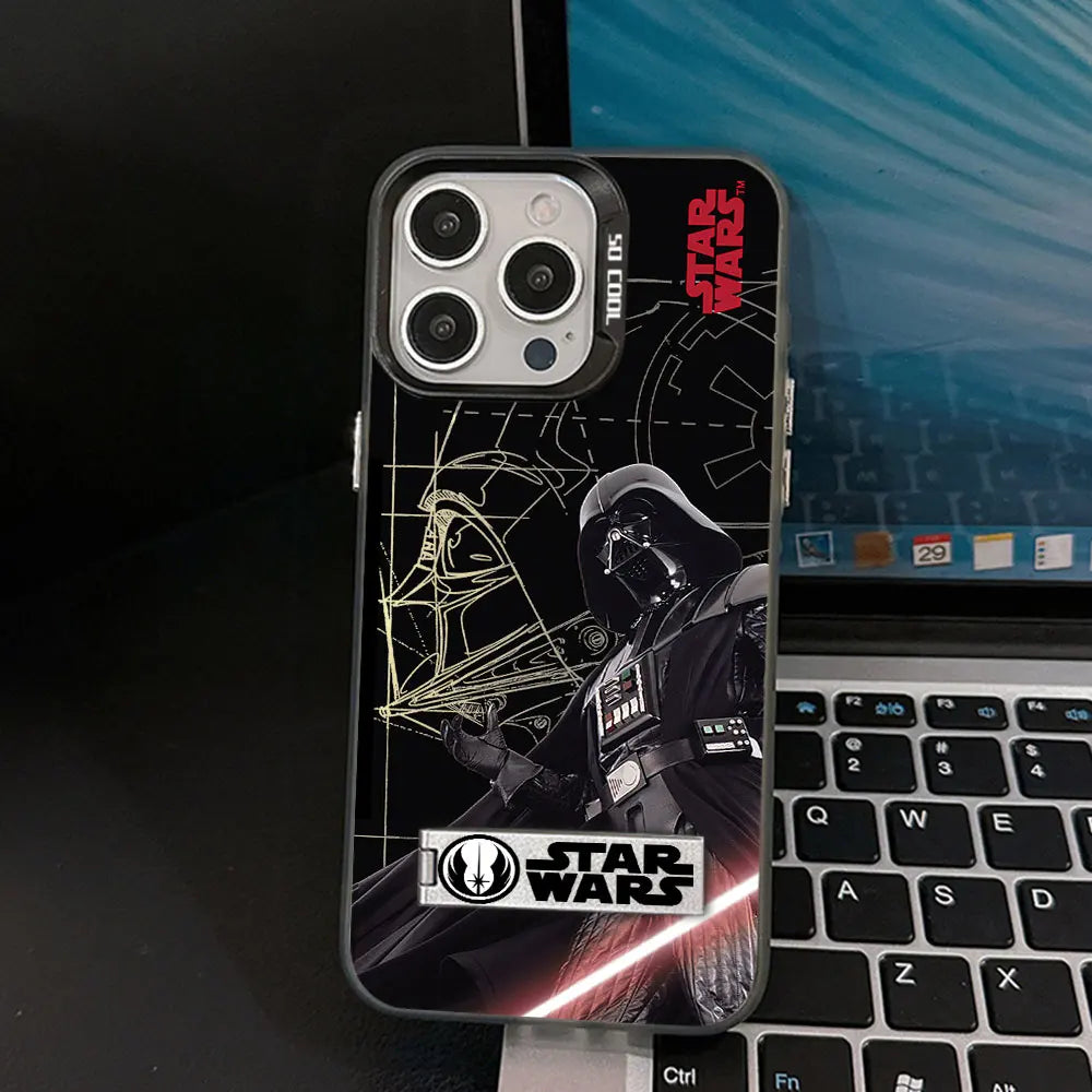 Star Wars Black Logo Phone Case for iPhone 16 15 14 13 - Shockproof Back Cover with Holder-CYBZJ-215G240906CA2-iPhone 16-