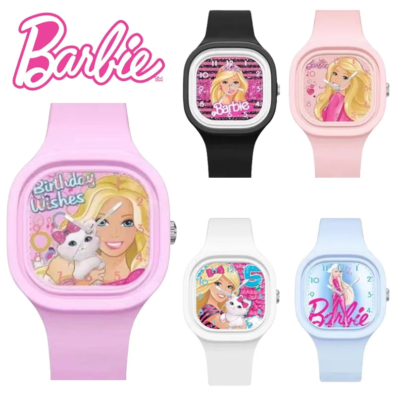 Barbie Kids Watch - Girls Cartoon Silicone Strap Wrist Watch - Children's Fashion Quartz Watches - Birthday Gifts-