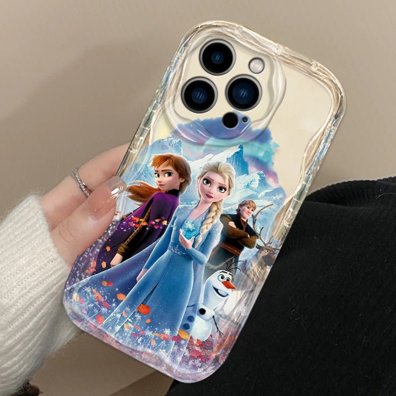 Disney Frozen Elsa Princess Phone Case for iPhone 15 14 13 12 11 - Wave Oil Cover for Protection-A04Wtou01-iPhone 7-