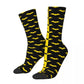 Hip-hop Black And Yellow Bat Pattern Basketball Socks Animal Polyester Crew Socks for Unisex-WHITE-One Size-