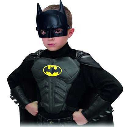 Halloween Party Cosplay Batman Costumes Children Clothing Kids Superhero Mask+Cape+Wristguard+Breastplate Brand New DS29-for 3-7 years old-