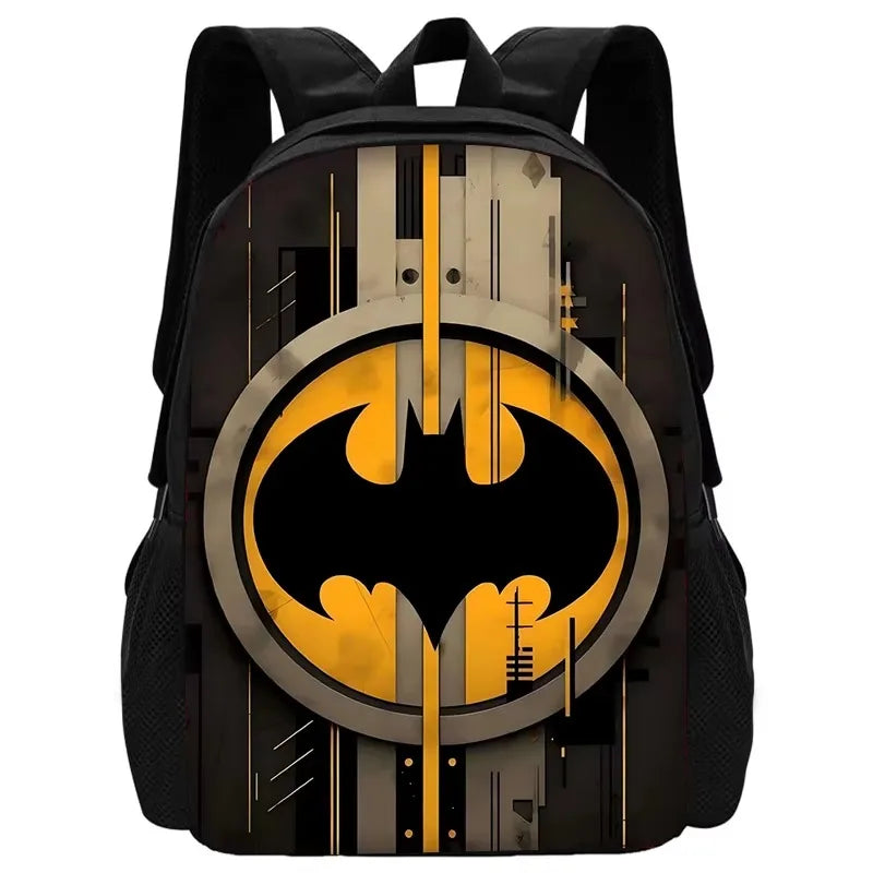 Super B-BatmanS-Logo Child School Backpack with Lunch Bags ,Pencil Bags ,School Bags for Boys Girls Best Gift-XHOO1-SB-172-A4-