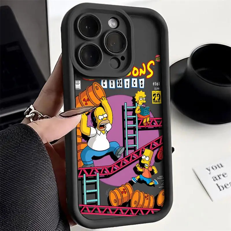 Simpsons Case for Apple iPhone 11 15 Pro Max 14 Plus 13 12 - Shockproof Protective Shell, Silicone Cover-UUANA01-for iPhone 15-