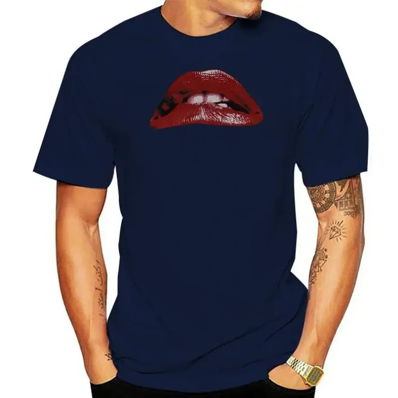 Rocky Horror Picture Show Tee - Iconic Lips Logo - Cool Retro Movie Pride T-Shirt-Men blue-XXL-