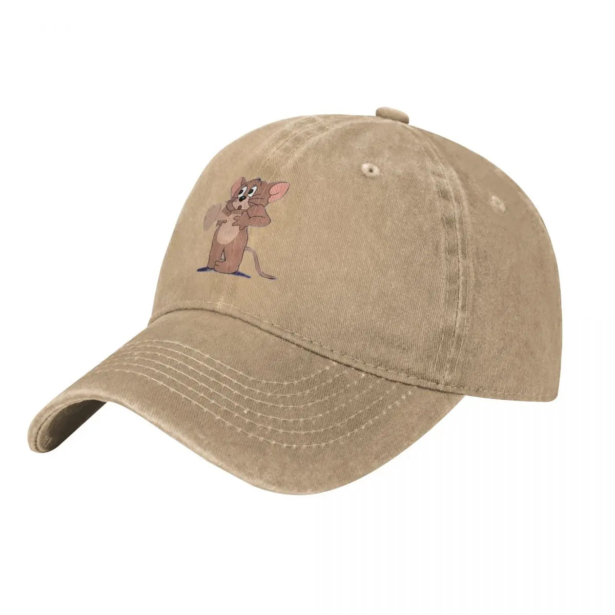 Cartoon Baseball Caps Peaked Cap - Tom and Jerry Sun Shade Hats for Men-Khaki-One Size-