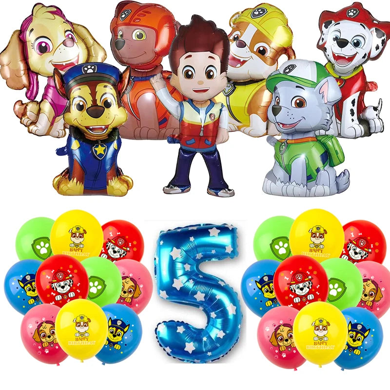 Paw Patrol Birthday Party Decorations Tableware Supplies Balloons Paper Party Plate Cup Napinks Gift Bag Baby Shower Kids Happy-number 5-