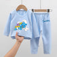 Anime Smurfs Kids Pajama Set - Long Sleeve Thicken Sleepwear Tops Pants, Cartoon Nightwear Retro Movie Gift-LJL 46-LJL 98-160-