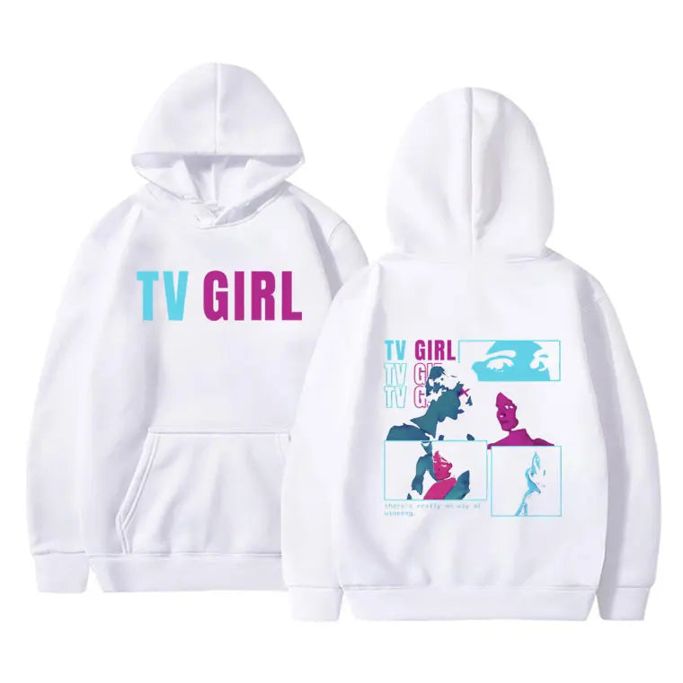 TV Girl Hoodie - Who Really Cares Album Graphic - Vintage Oversized Pullover Sweatshirts-White-XXL-