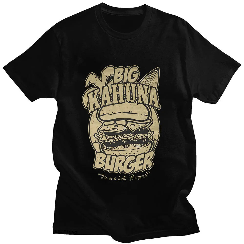 Big Kahuna Burger T-Shirt - Retro Cartoon Print Harajuku Aesthetic Soft Cotton Gift Tee-