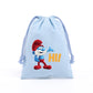 Anime Smurfs Kids Drawstring Bag - Cute Cartoon Print Sports Sack for Parties, Outdoor Gifts, Retro Hand Pouch-LJL 12-20x30cm-