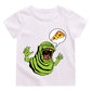 Ghostbusters Kids Cotton T-Shirt - Summer Casual Graphic Tee for Boys and Girls-white-150-