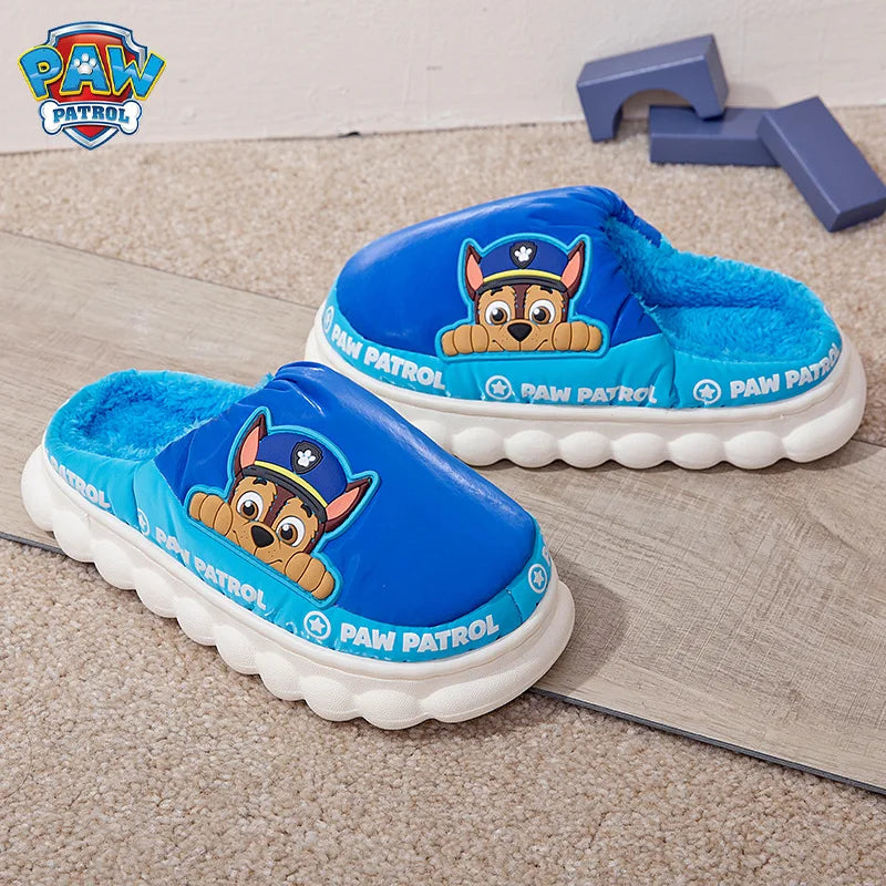 Paw Patrol Chase Winter Home Slippers Cute Autumn Boy Children Warmth Thick Plush PVC Non-Slip Leisure Shoes Soft Bedroom Floor-