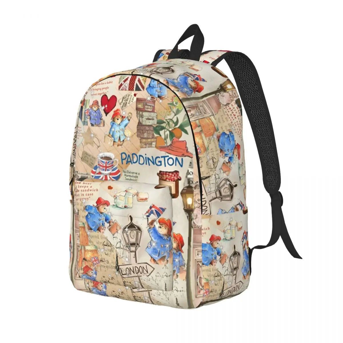 Britain Paddington Brown Bear Backpack for Men Women - Student Hiking Travel Daypack Cute Movie Cartoon College Shoulder Bag Gift-As Shown-For Adult-