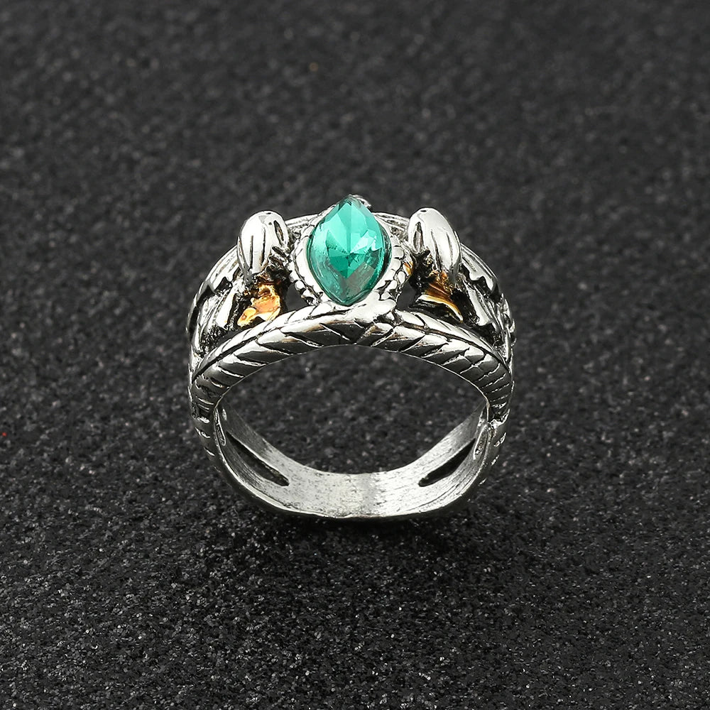 Lord Ring of Barahir - Aragorn Gondor Ring - Green Crystal Jewelry - Cosplay Gift Creativity for Men-Lord-6-