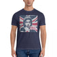 Men’s T-Shirt "God Save" – Creative Cotton Short Sleeve Round Collar Mr. Bean Tee, Perfect Gift Idea-Navy Blue-4XL-