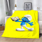 Cute Smurfs Printed Blanket Throw - Soft Warm Cartoon Picnic Blanket, Home Travel Comfort, Retro Birthday Gift-1539CS24823A14-76x102cm-Gai-