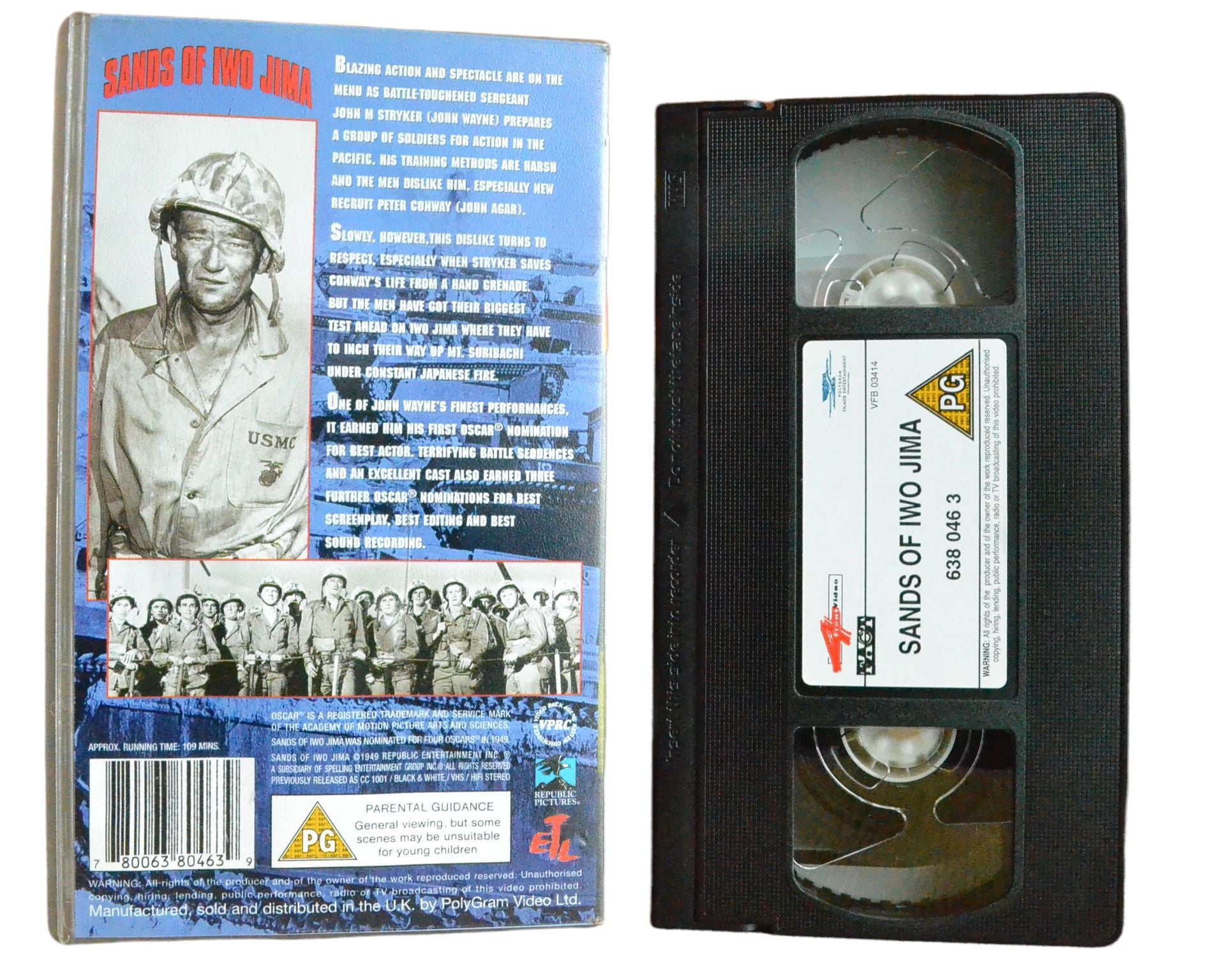 Sands of Iwo Jima - John Wayne - 4Front Video - Vintage - Pal VHS-