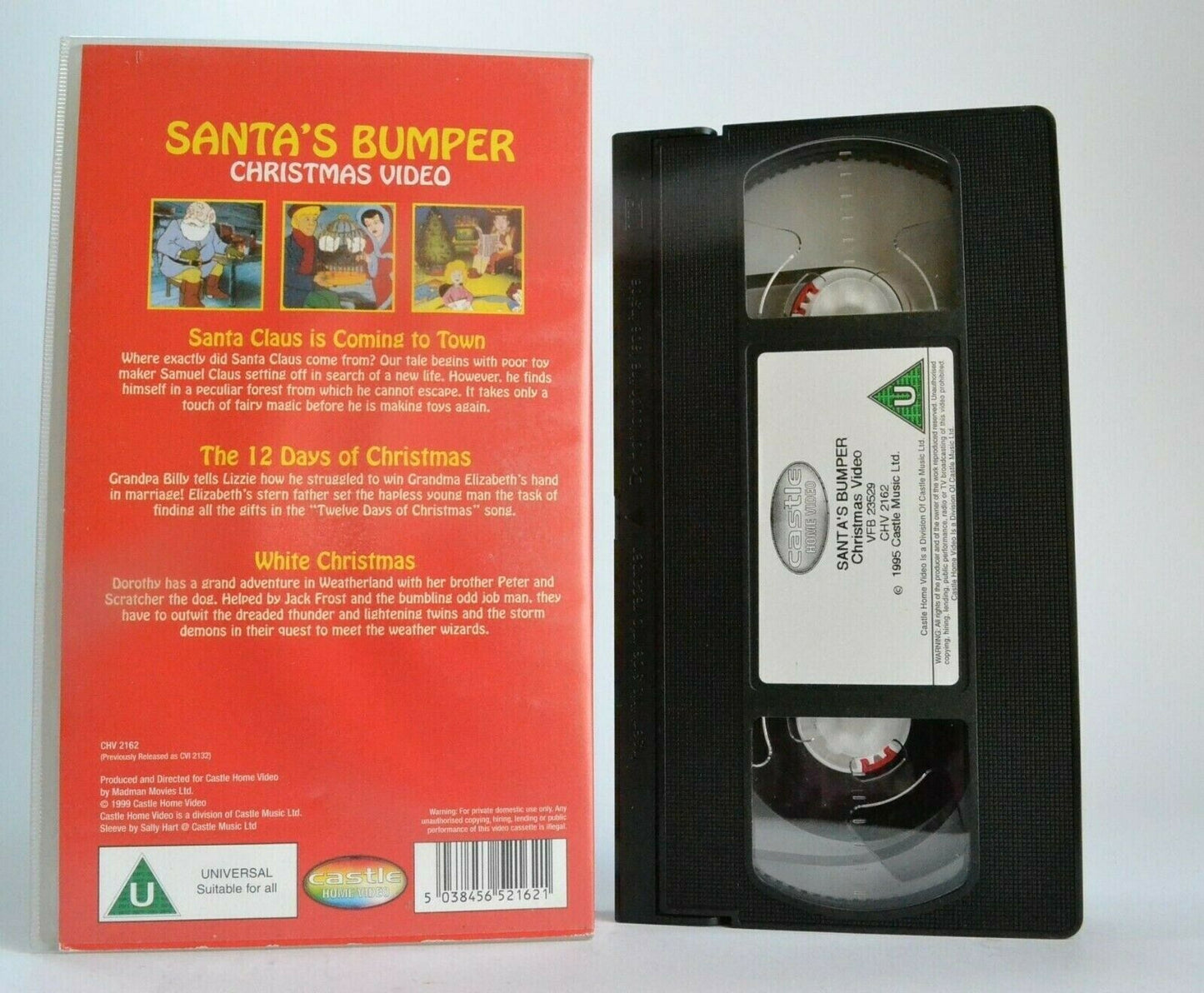 Santa's Bumper Christmas Video:(1999) Castle Home - Animated - Children's - VHS-