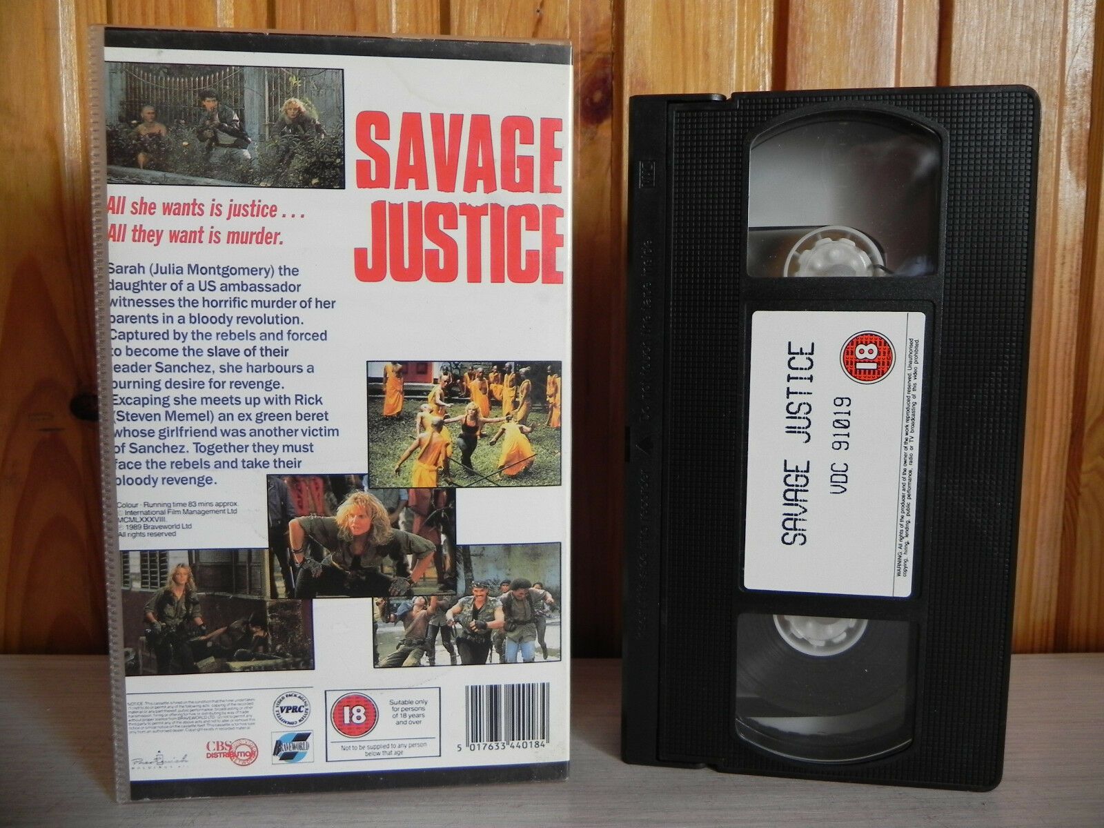 Savage Justice - Braveworld - Action - Cert (18) - Julia Montgomery - Pal VHS-