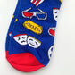 CHAOZHU Navy Cartoon Popcorn Socks - Creative Cotton Blend Long Crew - Autumn Winter Style-38 to 46-